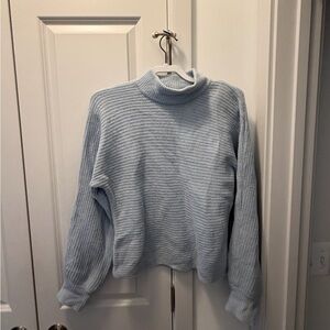 Soft Light Blue Women's Turtleneck Sweater